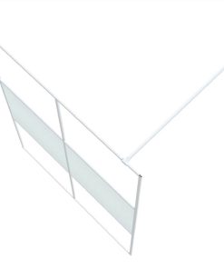 Walk-in Shower Wall White 140x195 Cm Clear ESG Glass 6 Walk-in Shower Wall White 140x195 Cm Clear ESG Glass -Room Walk in Shower Wall White 140x195 cm Clear ESG Glass 517720 4