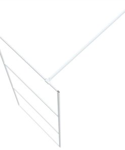 Walk-in Shower Wall White 80x195 Cm Clear ESG Glass -Room Walk in Shower Wall White 80x195 cm Clear ESG Glass 517694 4
