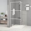 Walk-in Shower Wall White 90x195 Cm Clear ESG Glass -Room Walk in Shower Wall White 90x195 cm Clear ESG Glass 517685 0