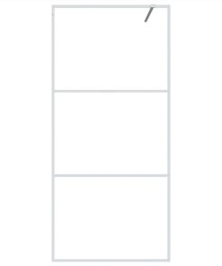 Walk-in Shower Wall White 90x195 Cm Clear ESG Glass -Room Walk in Shower Wall White 90x195 cm Clear ESG Glass 517685 2