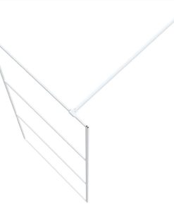 Walk-in Shower Wall White 90x195 Cm Clear ESG Glass -Room Walk in Shower Wall White 90x195 cm Clear ESG Glass 517685 4