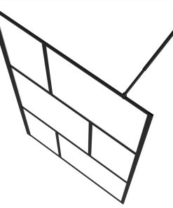 Walk-in Shower Wall With Tempered Glass Black 100x195 Cm 5 Walk-in Shower Wall With Tempered Glass Black 100x195 Cm -Room Walk in Shower Wall with Tempered Glass Black 100x195 cm 516191 4