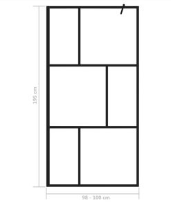 Walk-in Shower Wall With Tempered Glass Black 100x195 Cm 7 Walk-in Shower Wall With Tempered Glass Black 100x195 Cm -Room Walk in Shower Wall with Tempered Glass Black 100x195 cm 516191 6