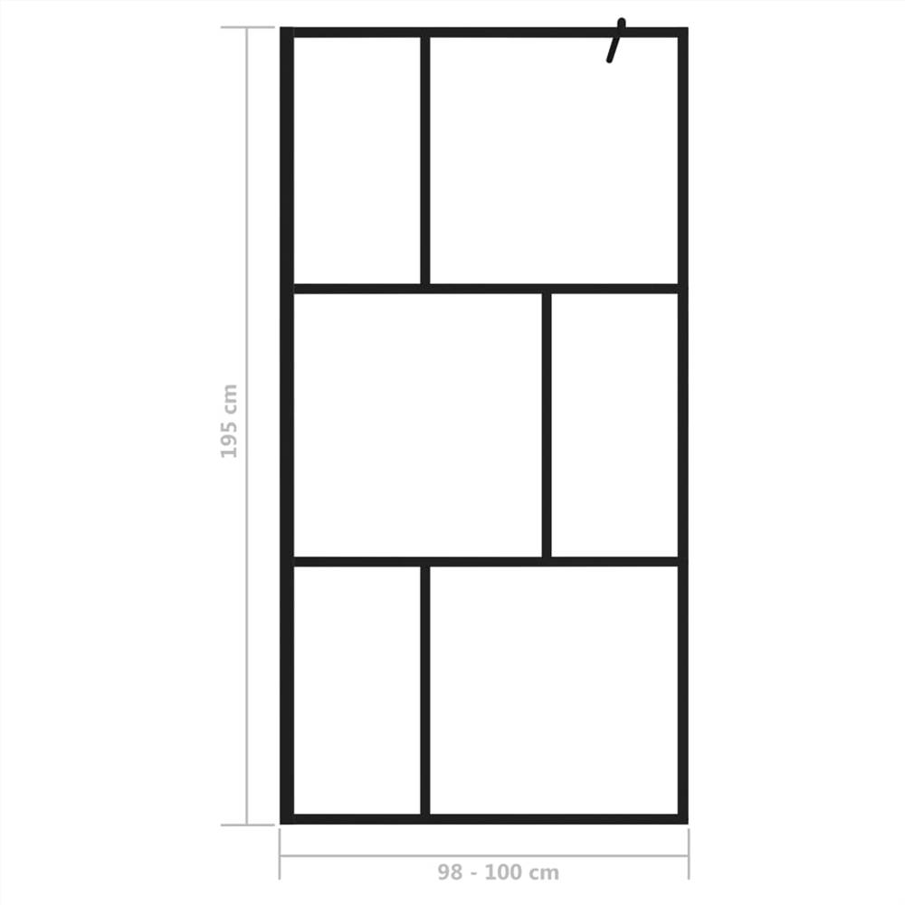 Walk-in Shower Wall with Tempered Glass Black 100x195 cm Walk-in Shower Wall With Tempered Glass Black 100x195 Cm -Room Walk in Shower Wall with Tempered Glass Black 100x195 cm 516191 6