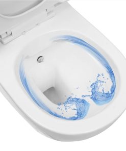 Wall Hung Rimless Toilet With Bidet Function Ceramic White -Room Wall Hung Rimless Toilet with Bidet Function Ceramic White 456131 4