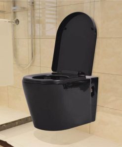 Wall Hung Toilet Ceramic Black