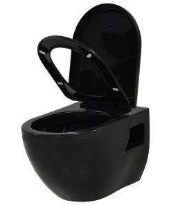 Wall-Hung Toilet With Concealed Cistern Ceramic Black 6 Wall-Hung Toilet With Concealed Cistern Ceramic Black -Room Wall Hung Toilet with Concealed Cistern Ceramic Black 427928 4