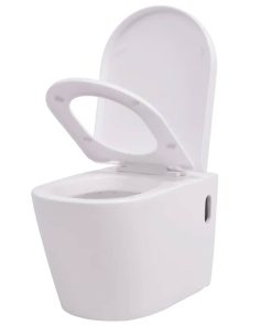 Wall Hung Toilet With Concealed Cistern Ceramic White 6 Wall Hung Toilet With Concealed Cistern Ceramic White -Room Wall Hung Toilet with Concealed Cistern Ceramic White 427941 4