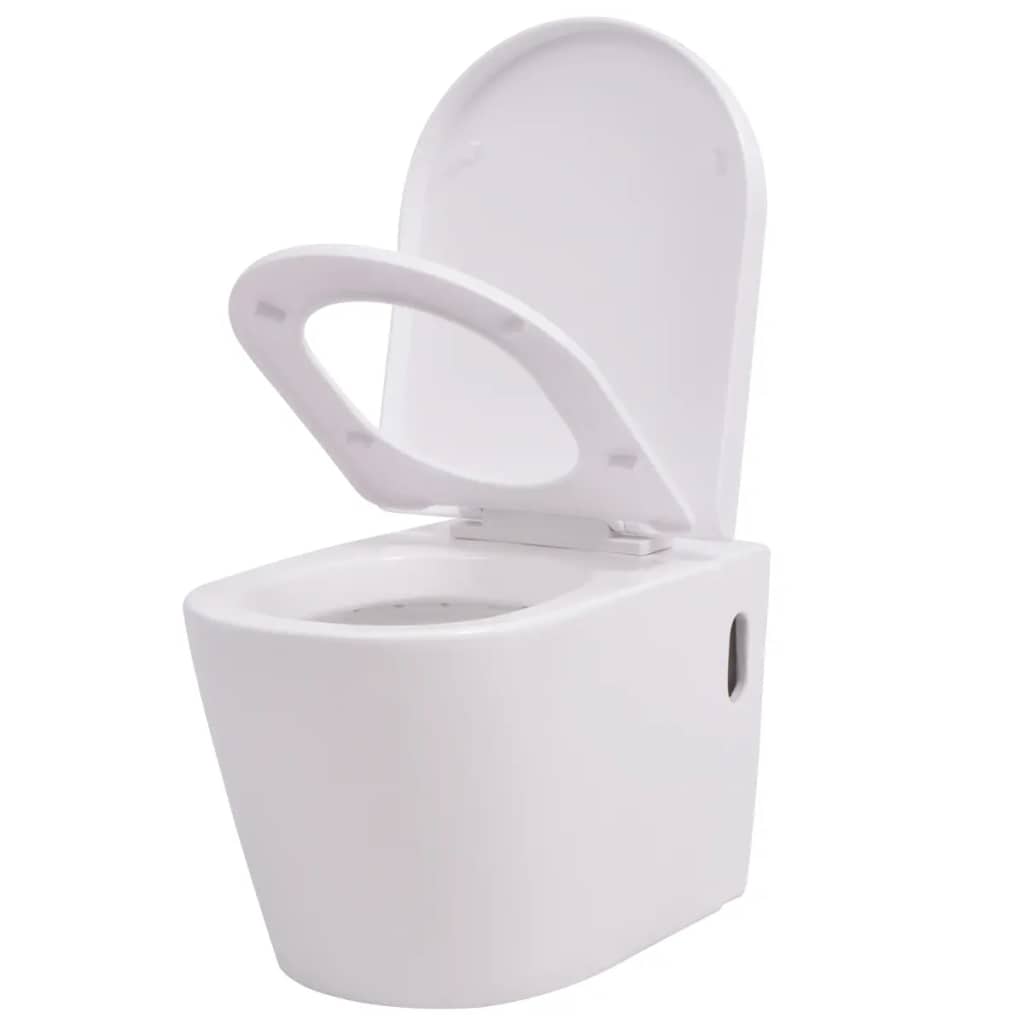 Wall Hung Toilet with Concealed Cistern Ceramic White Wall Hung Toilet With Concealed Cistern Ceramic White -Room Wall Hung Toilet with Concealed Cistern Ceramic White 427941 4