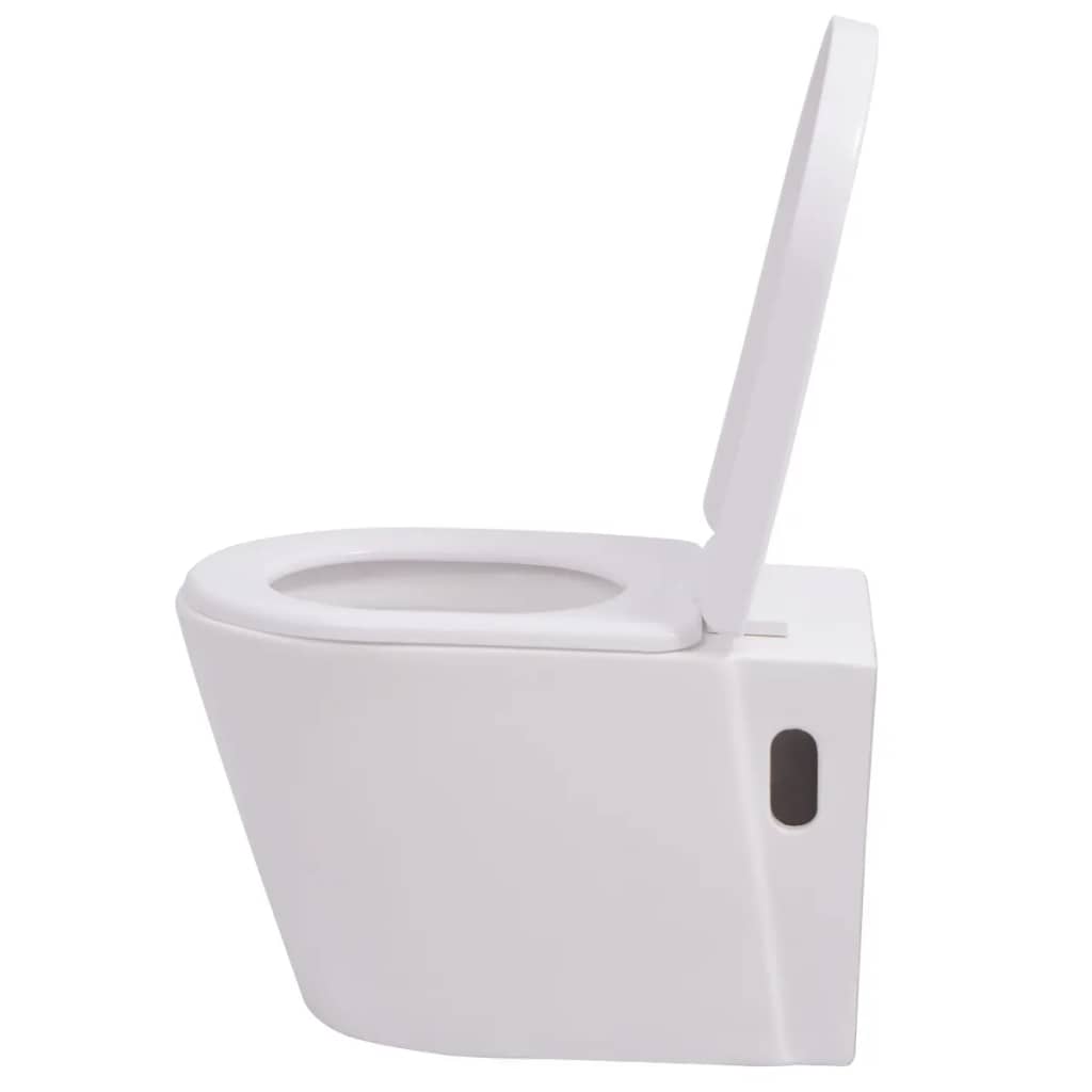Wall Hung Toilet with Concealed Cistern Ceramic White Wall Hung Toilet With Concealed Cistern Ceramic White -Room Wall Hung Toilet with Concealed Cistern Ceramic White 427941 5