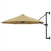 Wall-Mounted Parasol With Metal Pole 300 Cm Taupe -Room Wall Mounted Parasol with Metal Pole 300 cm Taupe 468674 0