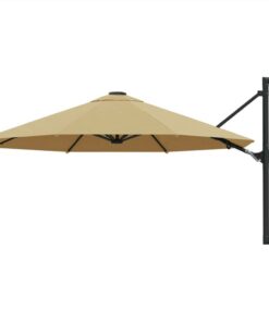 Wall-Mounted Parasol With Metal Pole 300 Cm Taupe