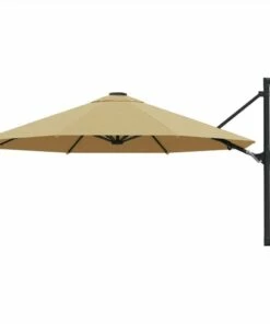Wall-Mounted Parasol With Metal Pole 300 Cm Taupe