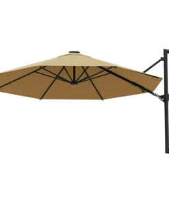 Wall-Mounted Parasol With Metal Pole 300 Cm Taupe -Room Wall Mounted Parasol with Metal Pole 300 cm Taupe 468674 2