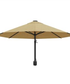 Wall-Mounted Parasol With Metal Pole 300 Cm Taupe -Room Wall Mounted Parasol with Metal Pole 300 cm Taupe 468674 3