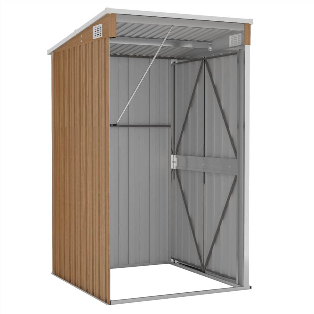 Wall-mounted Garden Shed Brown 118x100x178 cm Galvanised Steel Wall-mounted Garden Shed Brown 118x100x178 Cm Galvanised Steel -Room Wall mounted Garden Shed Brown 118x100x178 cm Galvanised Steel 516033 5