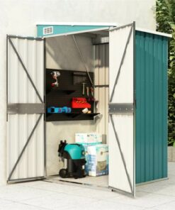 Wall-mounted Garden Shed Green 118x100x178 Cm Galvanised Steel