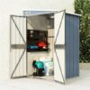 Wall-mounted Garden Shed Grey 118x100x178 Cm Galvanised Steel