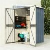 Wall-mounted Garden Shed Grey 118x100x178 Cm Galvanised Steel