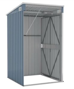 Wall-mounted Garden Shed Grey 118x100x178 Cm Galvanised Steel -Room Wall mounted Garden Shed Grey 118x100x178 cm Galvanised Steel 516034 5