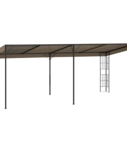 Wall-mounted Gazebo 6x3 M Taupe Fabric -Room Wall mounted Gazebo 6x3 m Taupe Fabric 455820 3