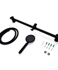 Wall-mounted Stainless Steel Shower Set Bracket + Shower Head + 2m Hose - Black -Room Wall mounted Stainless Steel Shower Set Black 426620 4