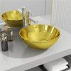 Wash Basin 32.5x14 Cm Ceramic Gold 1 Wash Basin 32.5x14 Cm Ceramic Gold -Room Wash Basin 32 5x14 cm Ceramic Gold 471027 0