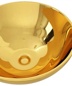 Wash Basin 32.5x14 Cm Ceramic Gold 4 Wash Basin 32.5x14 Cm Ceramic Gold -Room Wash Basin 32 5x14 cm Ceramic Gold 471027 2