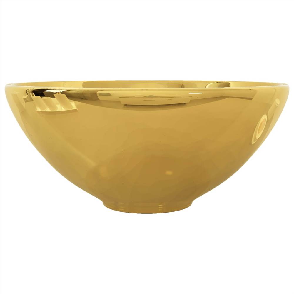 Wash Basin 32.5x14 cm Ceramic Gold Wash Basin 32.5x14 Cm Ceramic Gold -Room Wash Basin 32 5x14 cm Ceramic Gold 471027 3