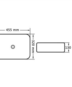 Wash Basin 45.5x32x13 Cm Ceramic White -Room Wash Basin 45 5x32x13 cm Ceramic White 450762 5