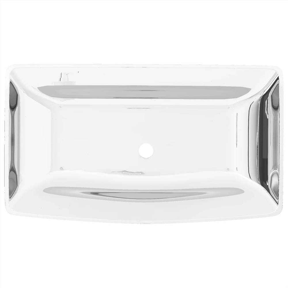 Wash Basin 71x38x13,5 cm Ceramic Silver Wash Basin 71x38x13,5 Cm Ceramic Silver -Room Wash Basin 71x38x13 5 cm Ceramic Silver 454752 2
