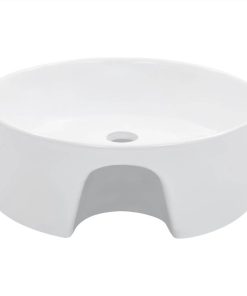 Wash Basin With Overflow 36x13 Cm Ceramic White -Room Wash Basin with Overflow 36x13 cm Ceramic White 445025 2