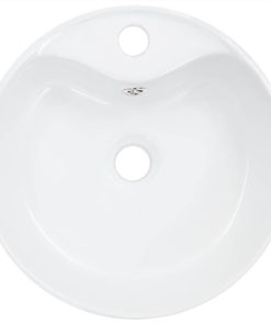 Wash Basin With Overflow 36x13 Cm Ceramic White -Room Wash Basin with Overflow 36x13 cm Ceramic White 445025 3