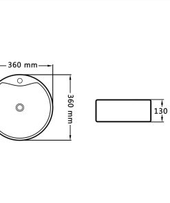 Wash Basin With Overflow 36x13 Cm Ceramic White -Room Wash Basin with Overflow 36x13 cm Ceramic White 445025 5