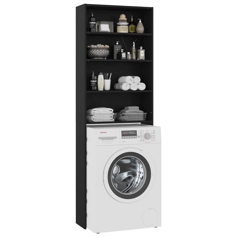 Washing Machine Cabinet Black 64x24x190 cm Washing Machine Cabinet Black 64x24x190 Cm -Room Washing Machine Cabinet Black 64x24x190 cm 486785 2