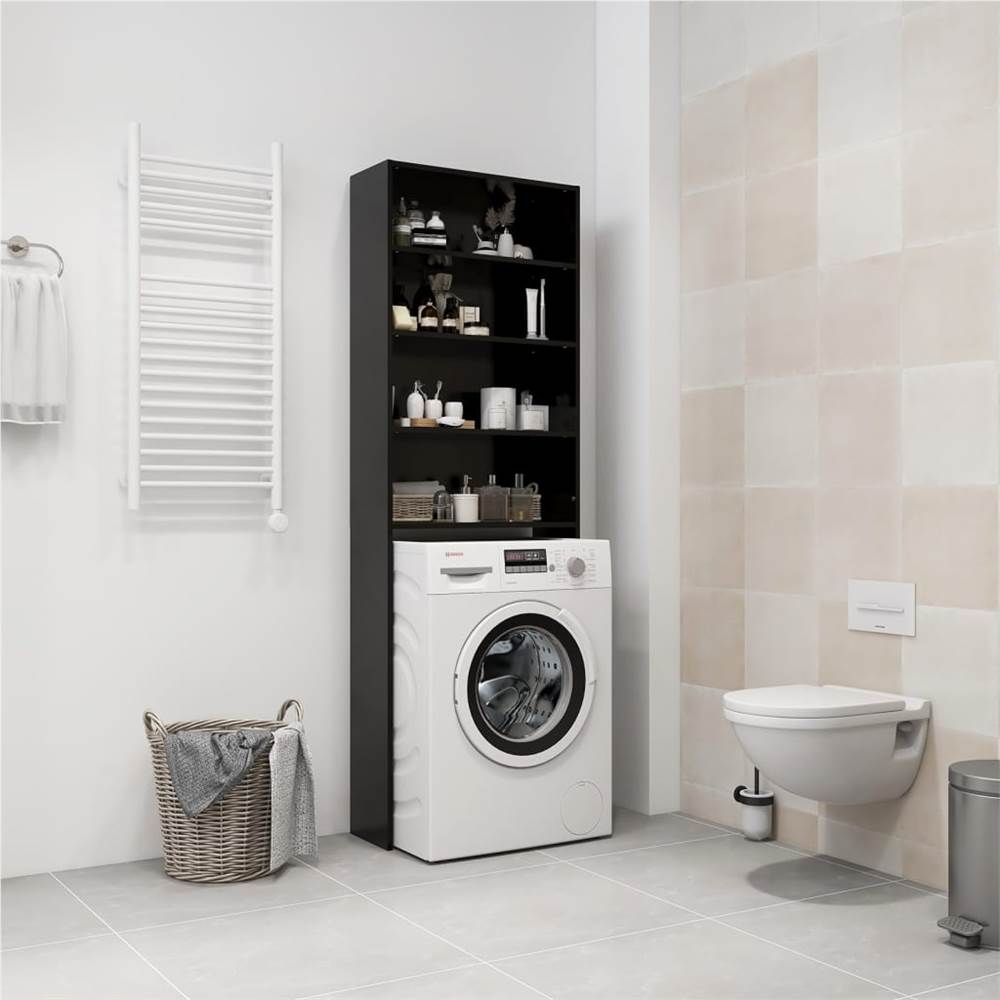 Washing Machine Cabinet Black 64x24x190 cm Washing Machine Cabinet Black 64x24x190 Cm -Room Washing Machine Cabinet Black 64x24x190 cm 486785 4