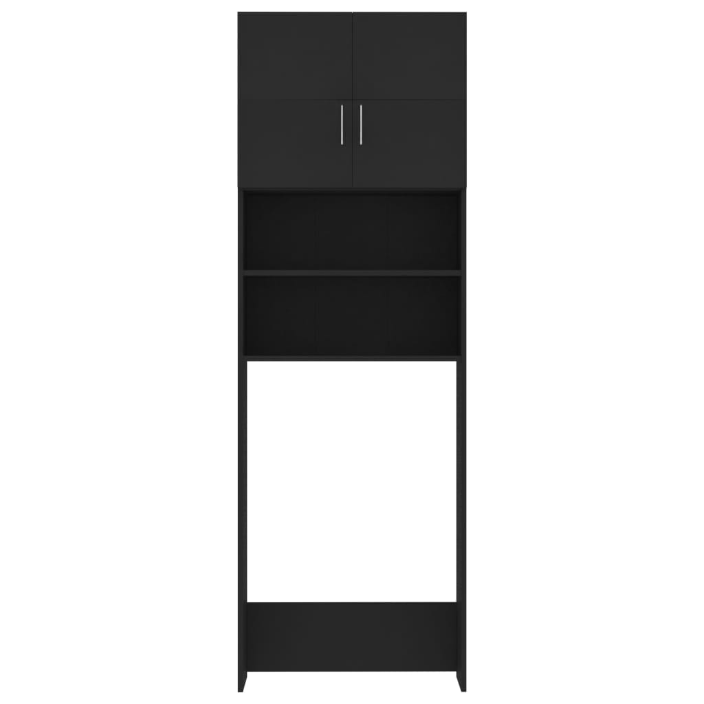 Washing Machine Cabinet Black 64x25.5x190 cm Chipboard Washing Machine Cabinet Black 64x25.5x190 Cm Chipboard -Room Washing Machine Cabinet Black 64x25 5x190 cm Chipboard 428908 5