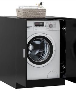 Washing Machine Cabinet Black 71x71.5x91.5 Cm 4 Washing Machine Cabinet Black 71x71.5x91.5 Cm -Room Washing Machine Cabinet Black 71x71 5x91 5 cm 486800 2