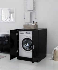 Washing Machine Cabinet Black 71x71.5x91.5 Cm 5 Washing Machine Cabinet Black 71x71.5x91.5 Cm -Room Washing Machine Cabinet Black 71x71 5x91 5 cm 486800 3