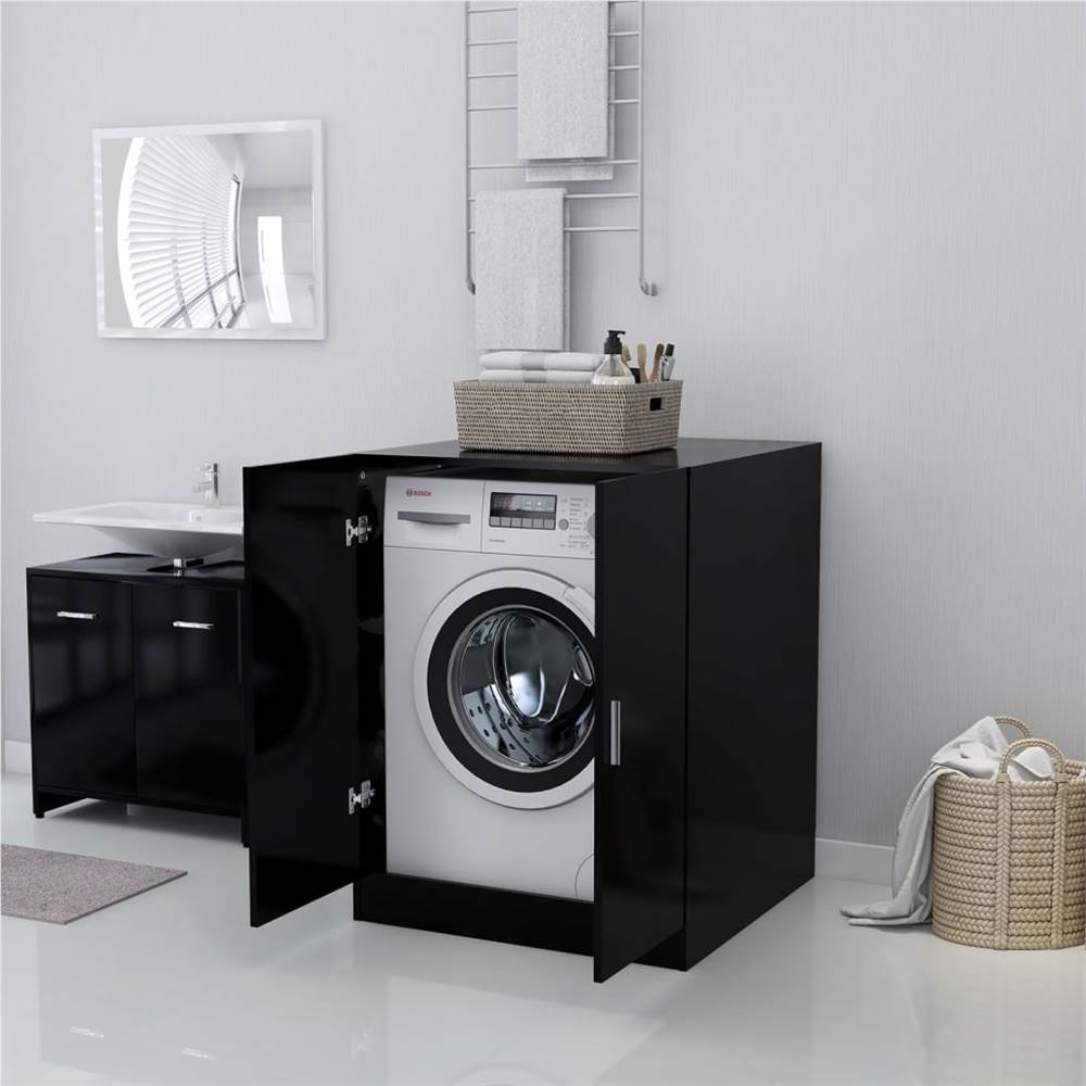 Washing Machine Cabinet Black 71x71.5x91.5 cm Washing Machine Cabinet Black 71x71.5x91.5 Cm -Room Washing Machine Cabinet Black 71x71 5x91 5 cm 486800 3