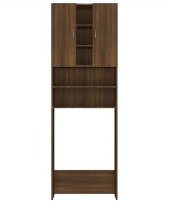 Washing Machine Cabinet Brown Oak 64x25.5x190 Cm -Room Washing Machine Cabinet Brown Oak 64x25 5x190 cm 513890 5