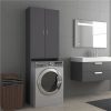 Washing Machine Cabinet Grey 64x25.5x190 Cm -Room Washing Machine Cabinet Grey 64x25 5x190 cm 485334 0