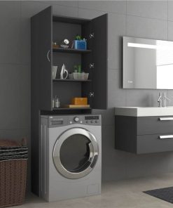 Washing Machine Cabinet Grey 64x25.5x190 Cm 5 Washing Machine Cabinet Grey 64x25.5x190 Cm -Room Washing Machine Cabinet Grey 64x25 5x190 cm 485334 3