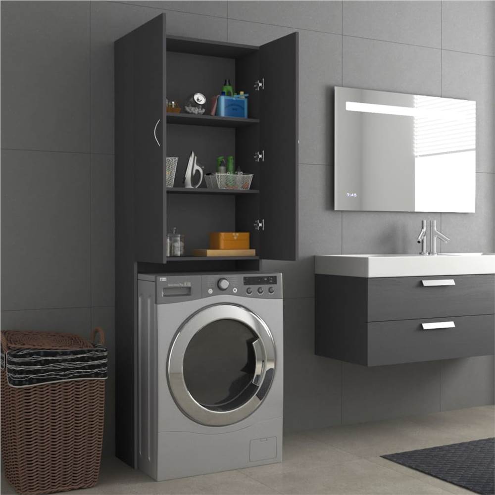 Washing Machine Cabinet Grey 64x25.5x190 cm Washing Machine Cabinet Grey 64x25.5x190 Cm -Room Washing Machine Cabinet Grey 64x25 5x190 cm 485334 3