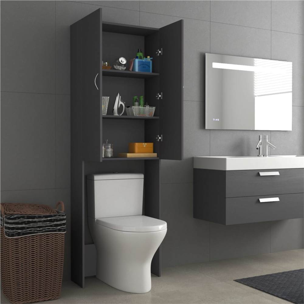 Washing Machine Cabinet Grey 64x25.5x190 cm Washing Machine Cabinet Grey 64x25.5x190 Cm -Room Washing Machine Cabinet Grey 64x25 5x190 cm 485334 4