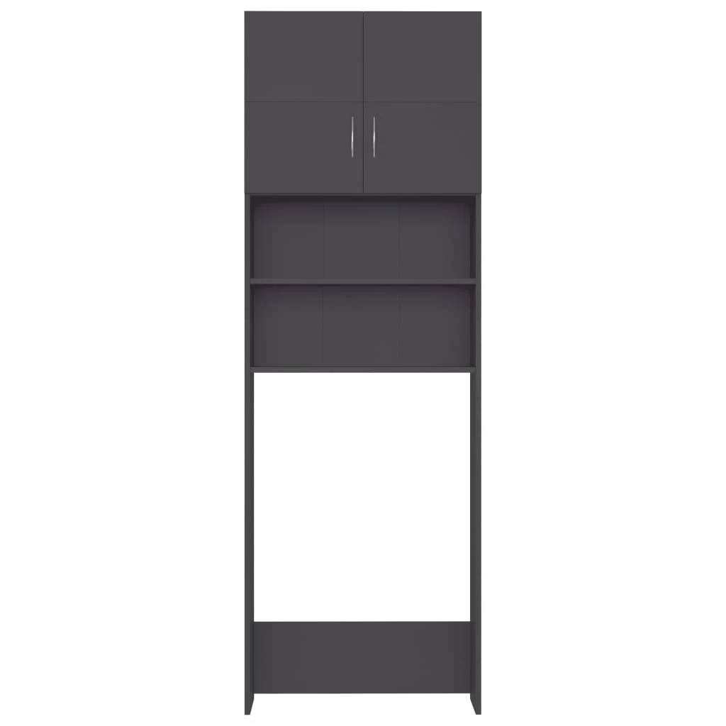 Washing Machine Cabinet Grey 64x25.5x190 Cm Chipboard - Image 6
