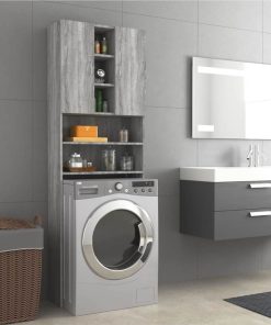 Washing Machine Cabinet Grey Sonoma 64x25.5x190 Cm