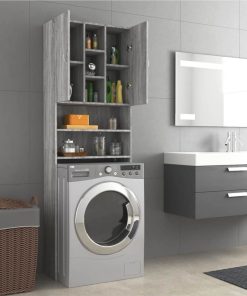 Washing Machine Cabinet Grey Sonoma 64x25.5x190 Cm 4 Washing Machine Cabinet Grey Sonoma 64x25.5x190 Cm -Room Washing Machine Cabinet Grey Sonoma 64x25 5x190 cm 513880 2