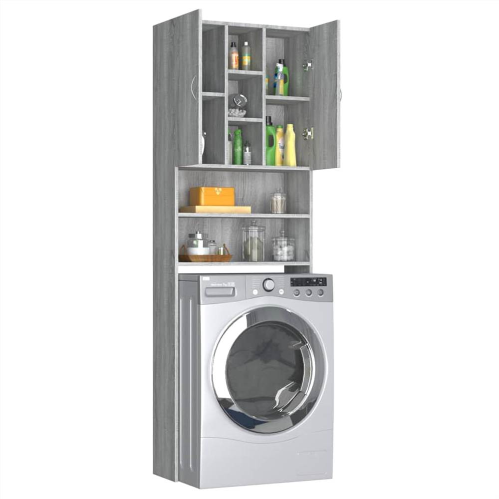 Washing Machine Cabinet Grey Sonoma 64x25.5x190 cm Washing Machine Cabinet Grey Sonoma 64x25.5x190 Cm -Room Washing Machine Cabinet Grey Sonoma 64x25 5x190 cm 513880 4