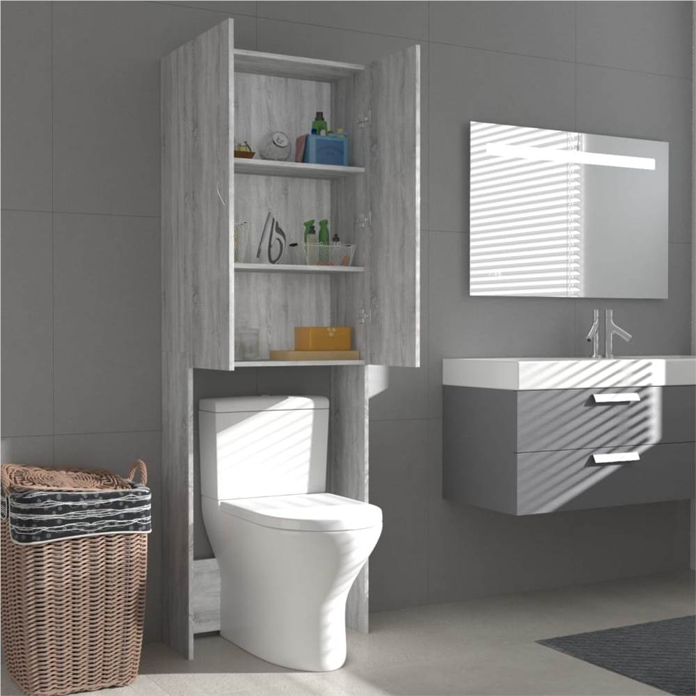 Washing Machine Cabinet Grey sonoma 64x25.5x190 cm Washing Machine Cabinet Grey Sonoma 64x25.5x190 Cm -Room Washing Machine Cabinet Grey sonoma 64x25 5x190 cm 502742 2